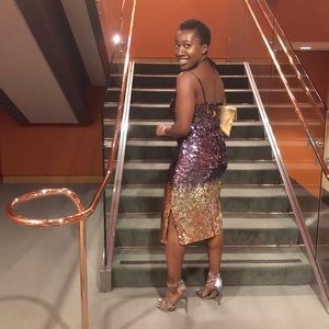 H&M Ombré Sequin Midi Dress